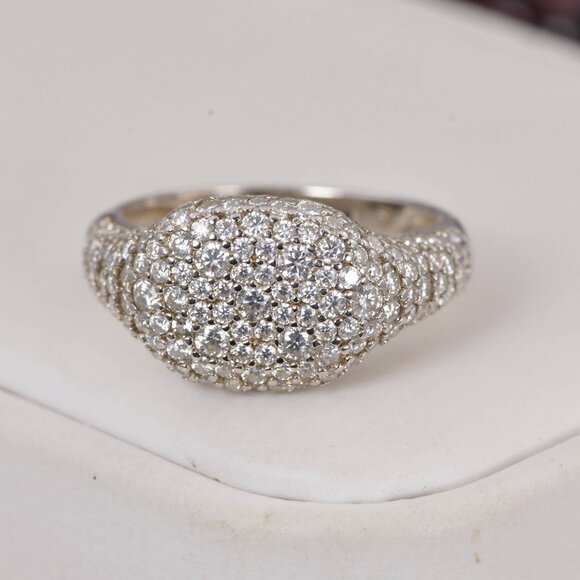 Fully Moissanite Iced Out Band Ring 925 Sterling - Picture 1 of 3